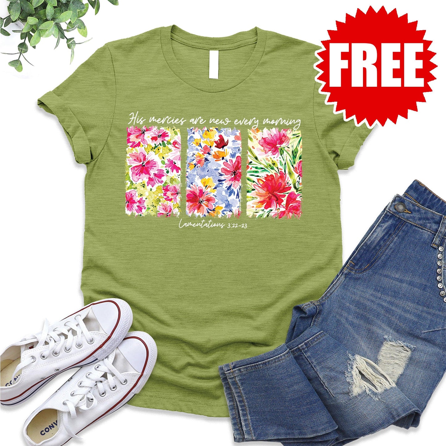 New Mercies Tee - Heather Cucumber Mint - 0