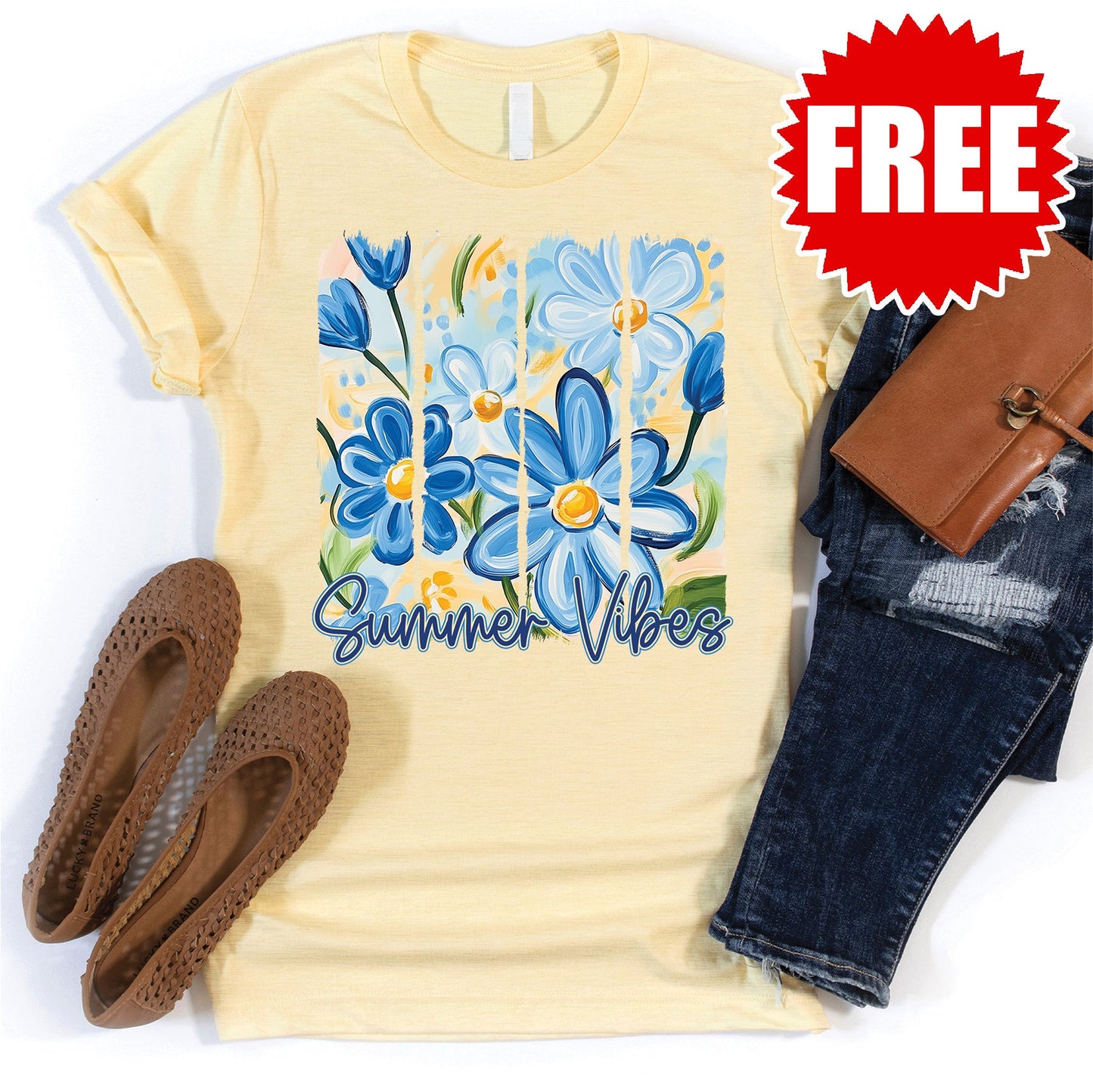 Summer Vibes Tee - Heather Lemonade - 0