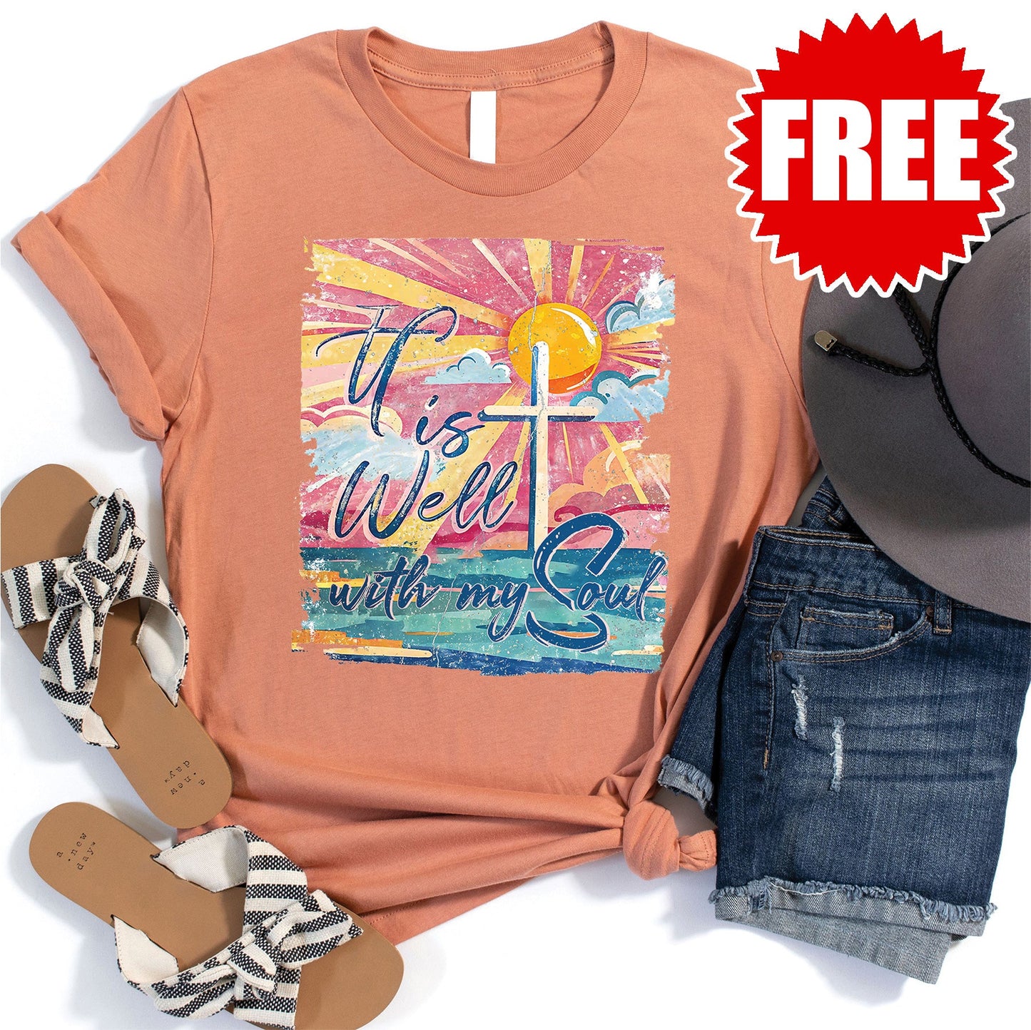 It is Well Tee - Heather Peach Sorbet - 0