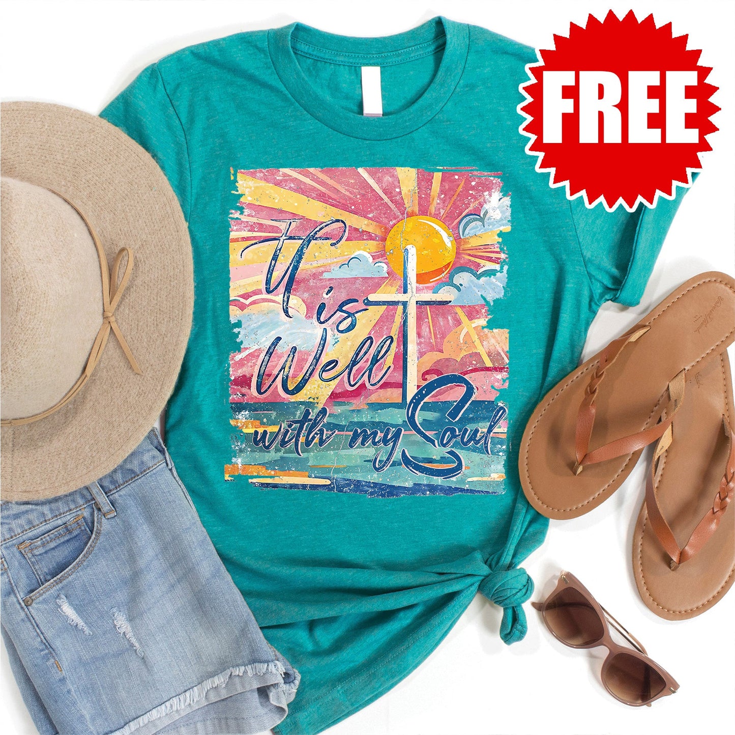 It is Well Tee - Heather Poolside - 0