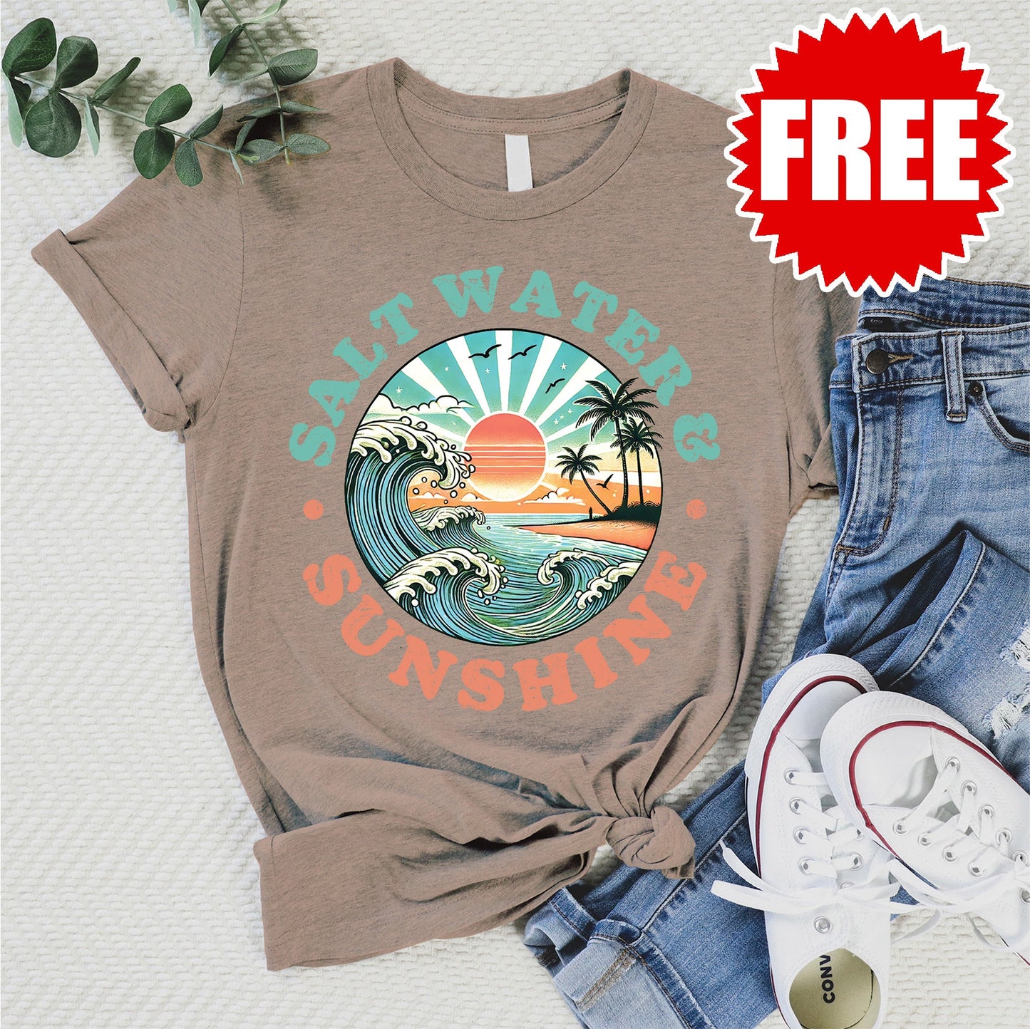 Salt Water Tee - Heather Coconut Cream - 0