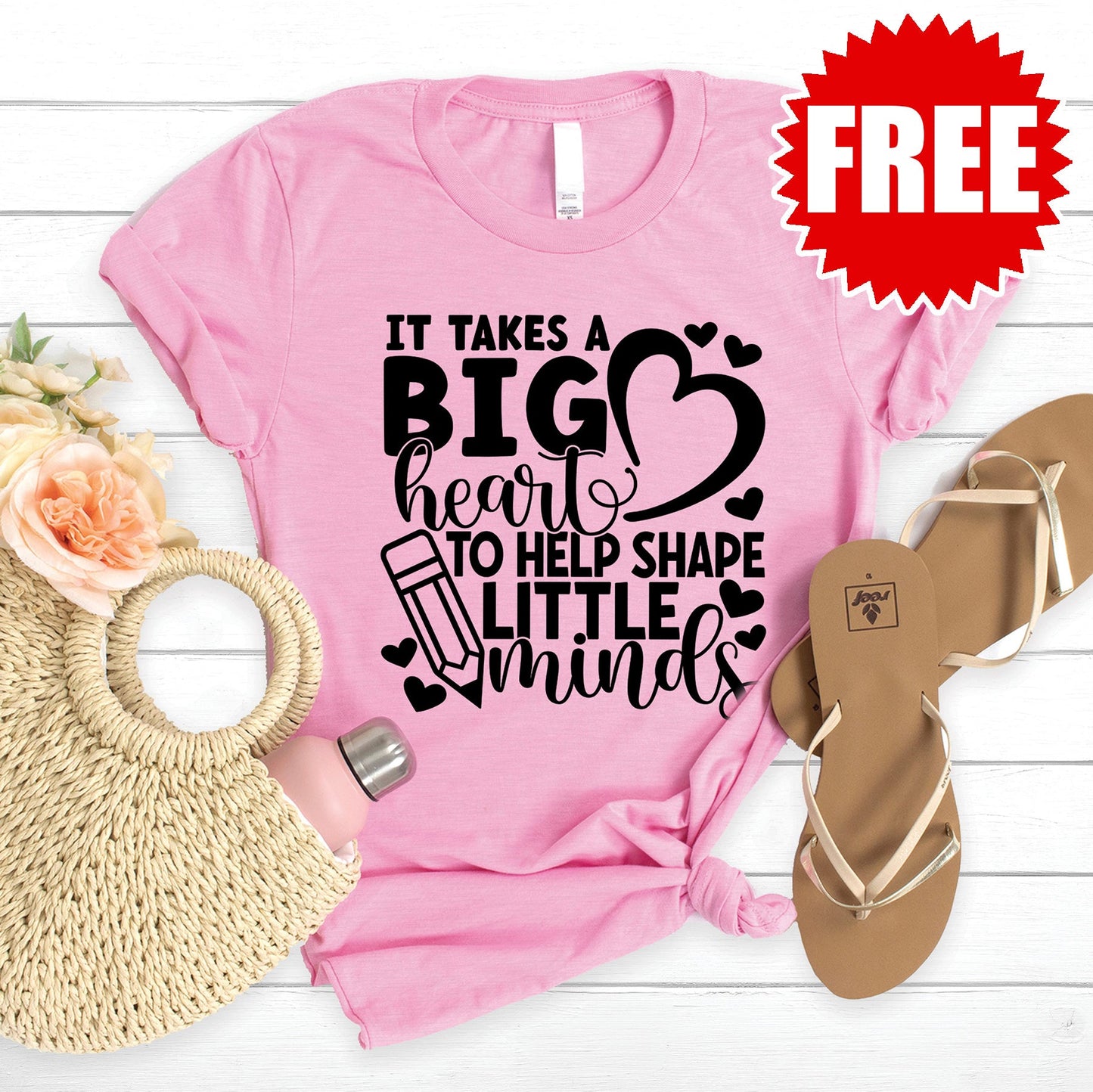 Little Minds Tee - Heather Bubble Gum - 0
