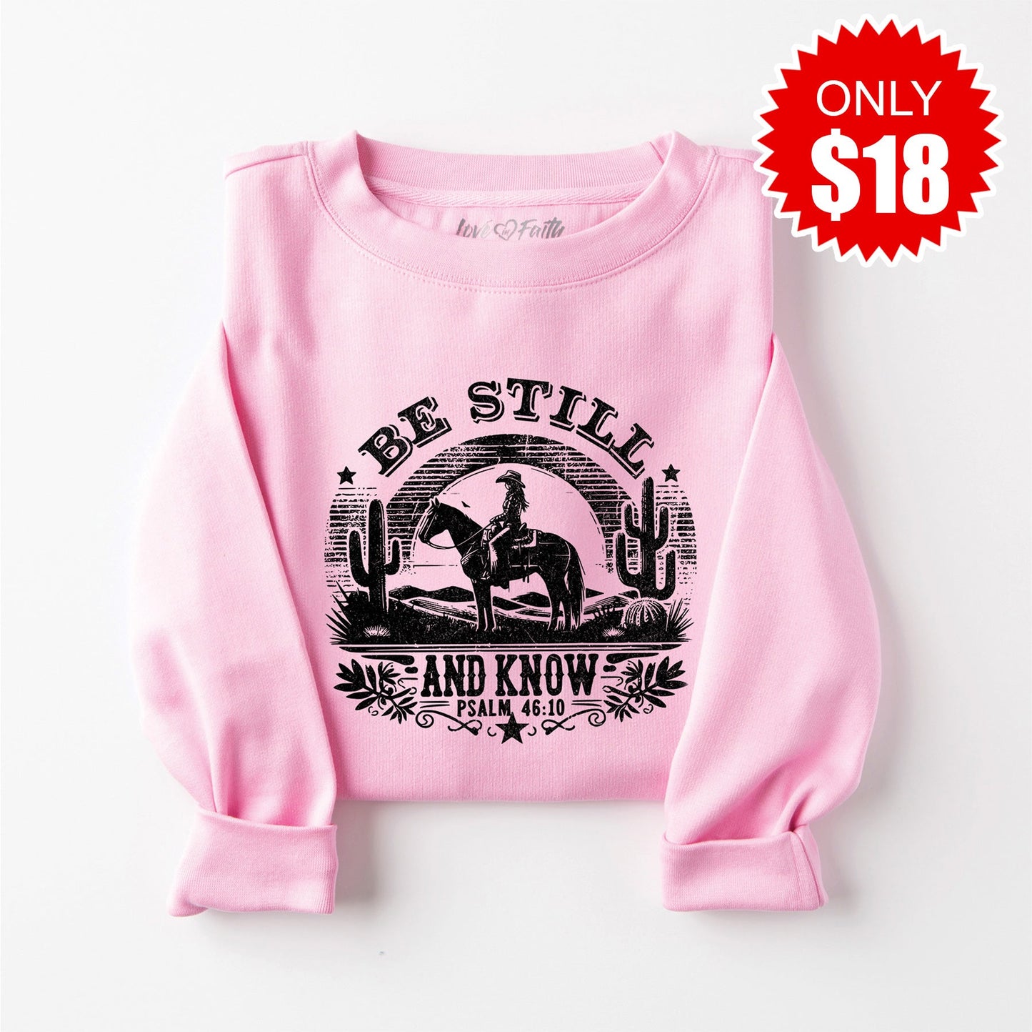 Be Still And Know Sweatshirt - Heather Bubble Gum - 18