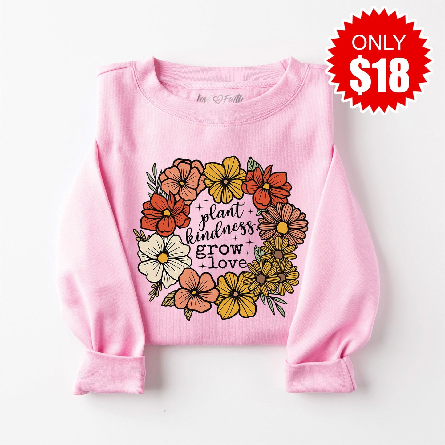 Kindness Sweatshirt - Heather Bubble Gum - 18