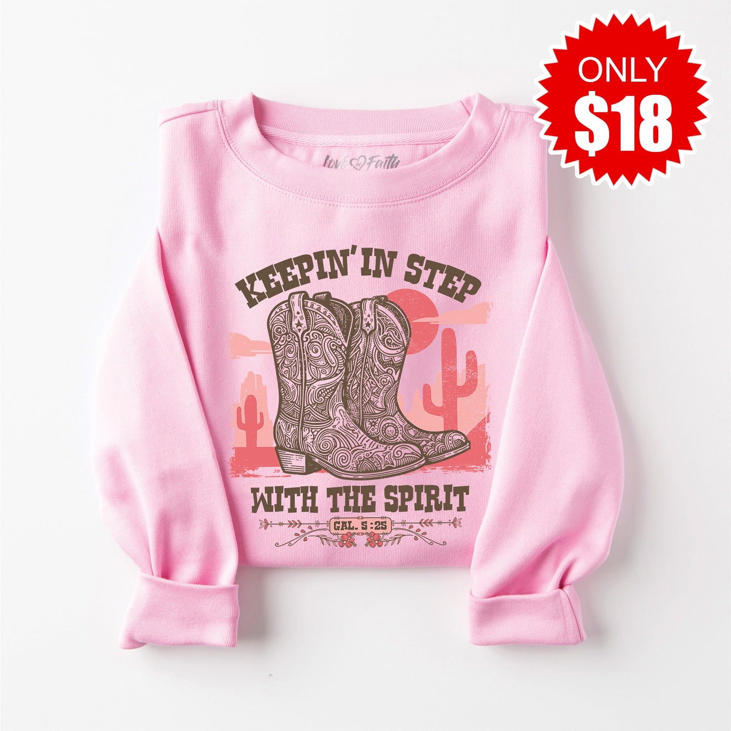 Keepin in Step Sweatshirt - Heather Bubble Gum - 18
