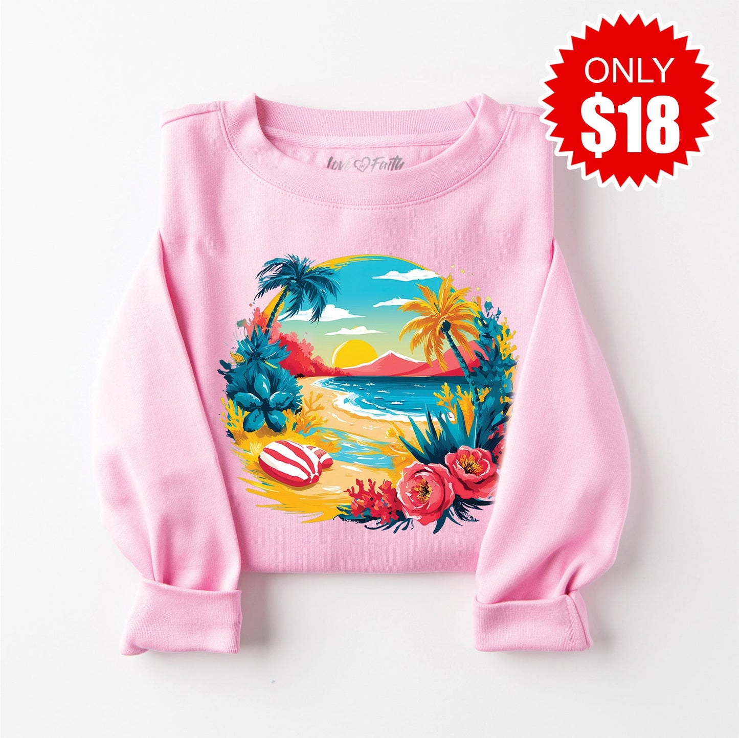 Sunset Sweatshirt - Heather Bubble Gum - 18