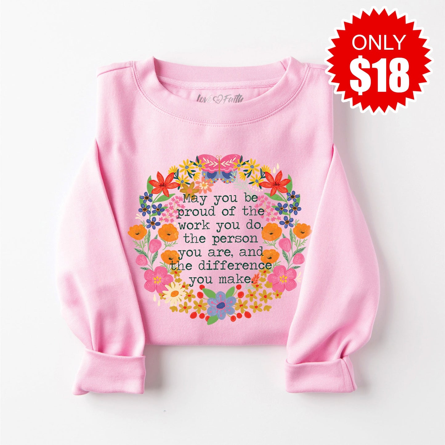 May You Be Proud Sweatshirt - Heather Bubble Gum - 18