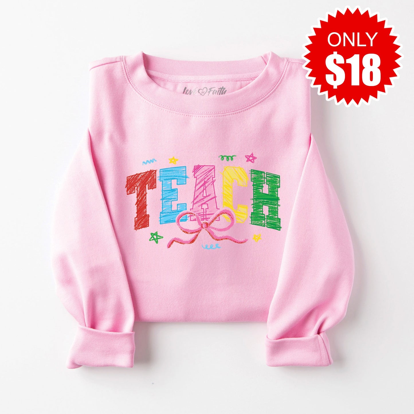 Teach Sketch Sweatshirt - Heather Bubble Gum - 18