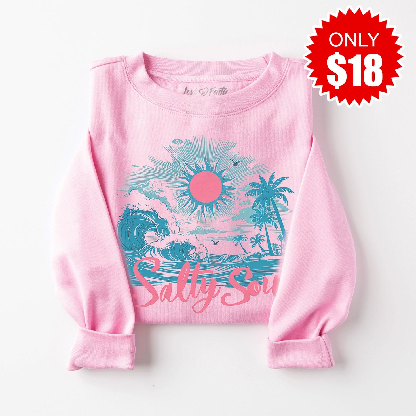 Salty Soul Sweatshirt - Heather Bubble Gum - 18