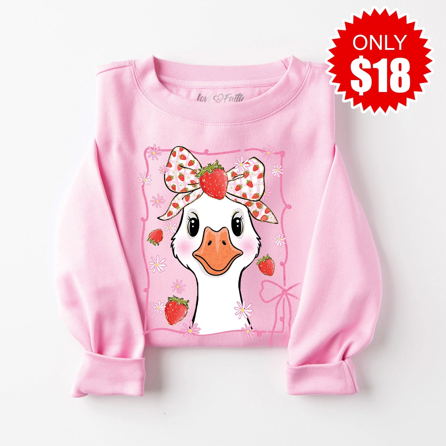 Duck Sweatshirt - Heather Bubble Gum - 18