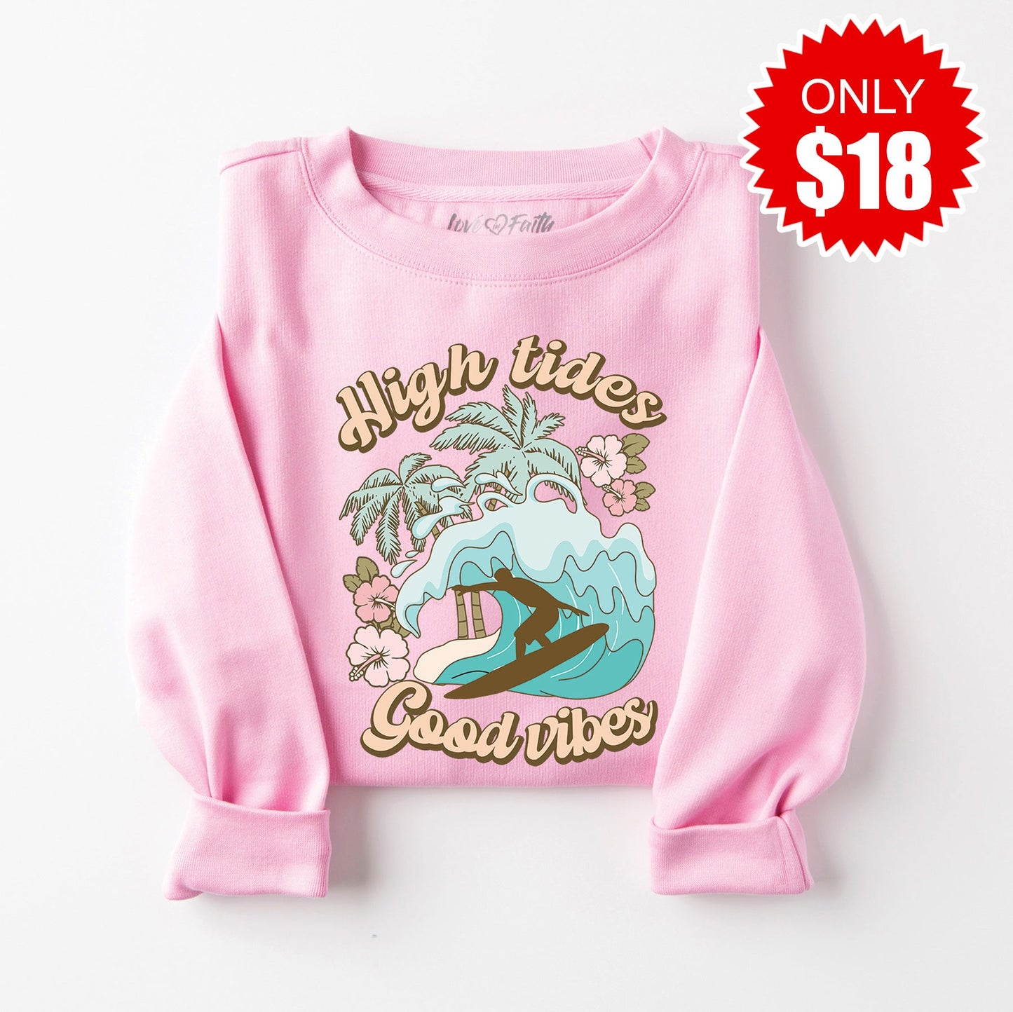 High Tides Sweatshirt - Heather Bubble Gum - 18