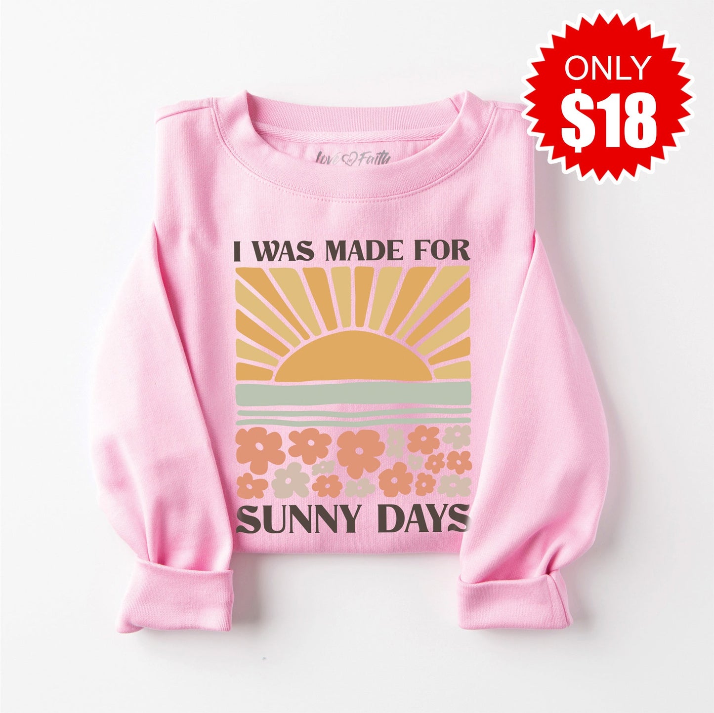 Sunny Days Sweatshirt - Heather Bubble Gum - 18