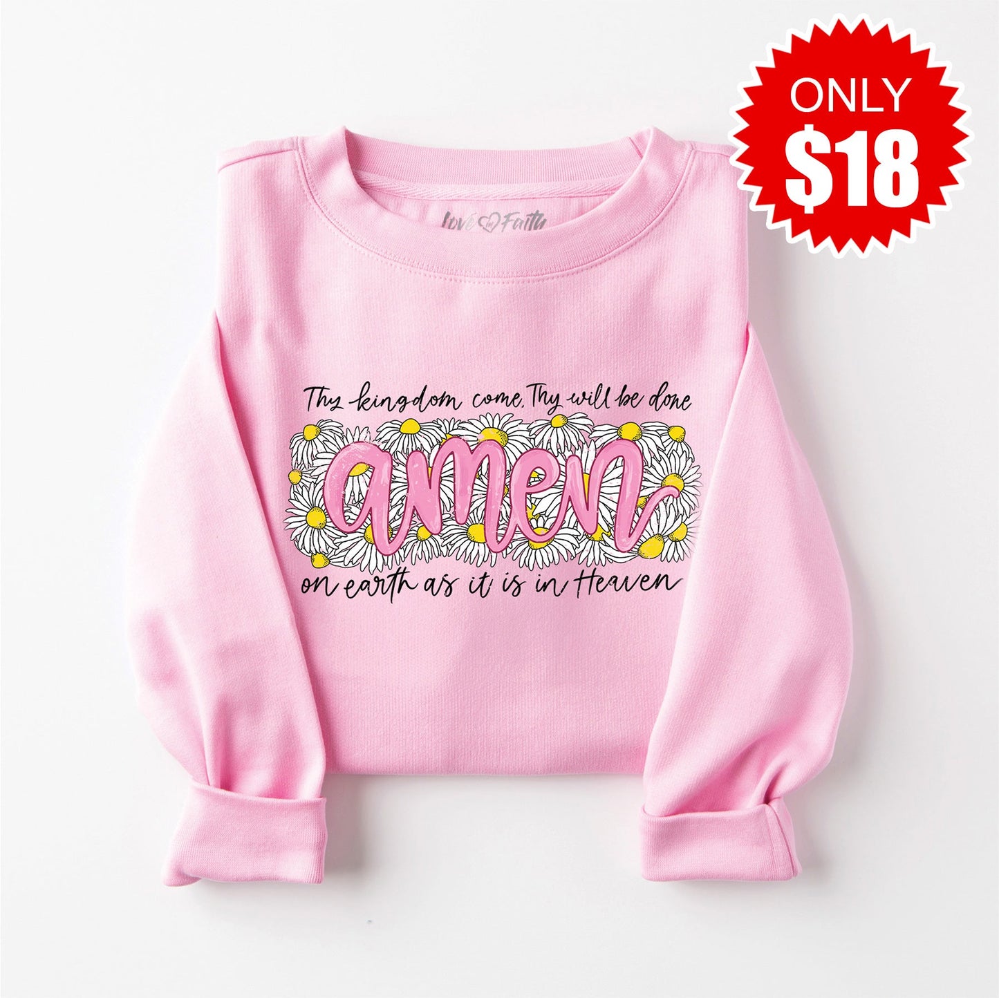 Amen Sweatshirt - Heather Bubble Gum - 18