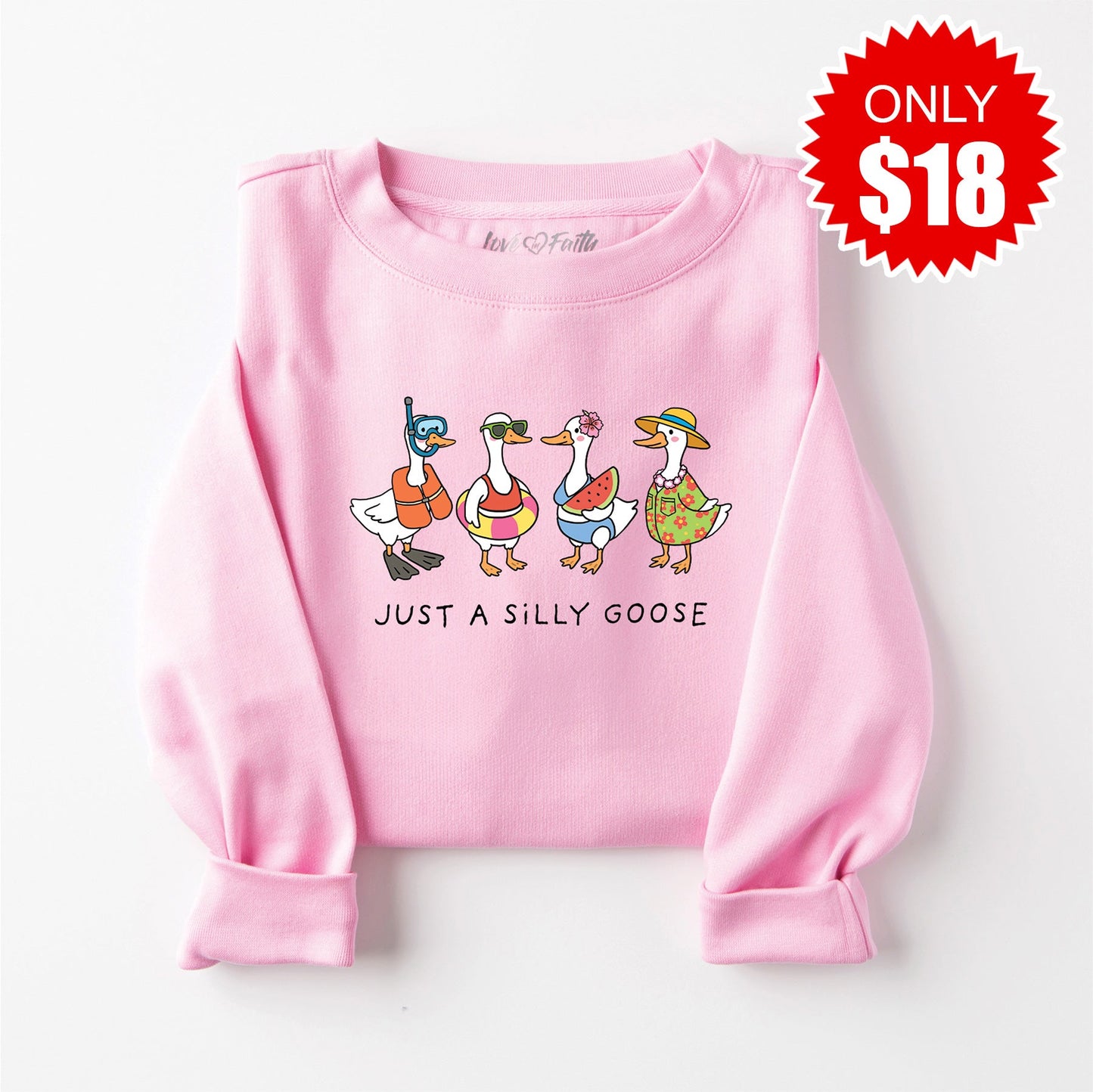 Silly Goose Sweatshirt - Heather Bubble Gum - 18