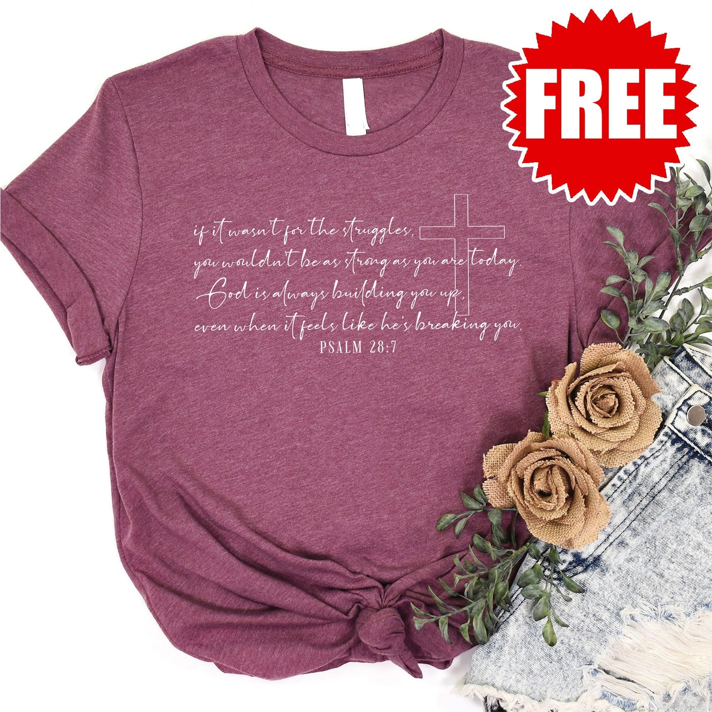 Struggles Tee - Heather Burgundy - 0