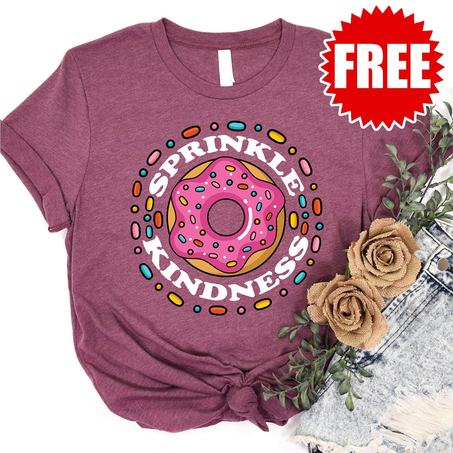 Sprinkle Tee - Heather Burgundy - 0