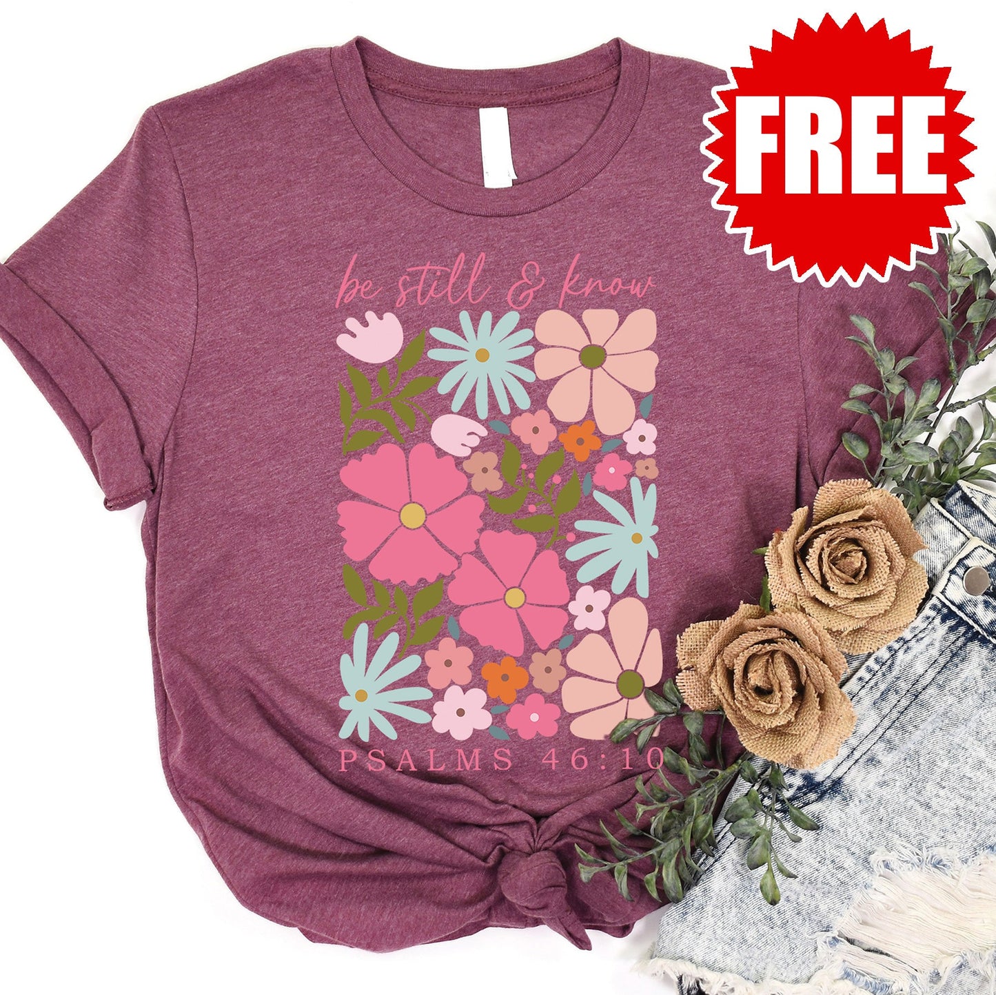 Be Still and Know Tee - Heather Burgundy - 0