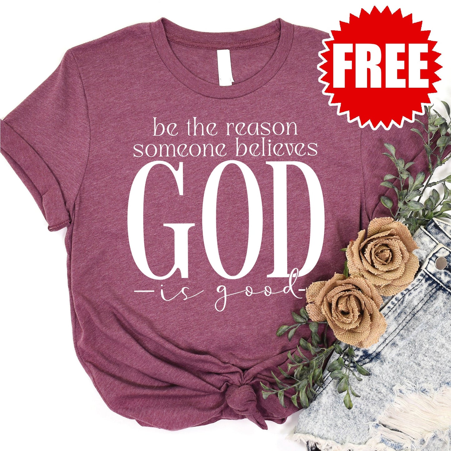 Be The Reason Tee - Heather Burgundy - 0 Style001