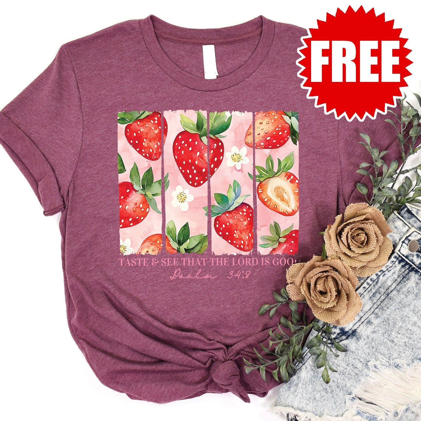 The Lord Is Good Tee - Heather Burgundy - 0