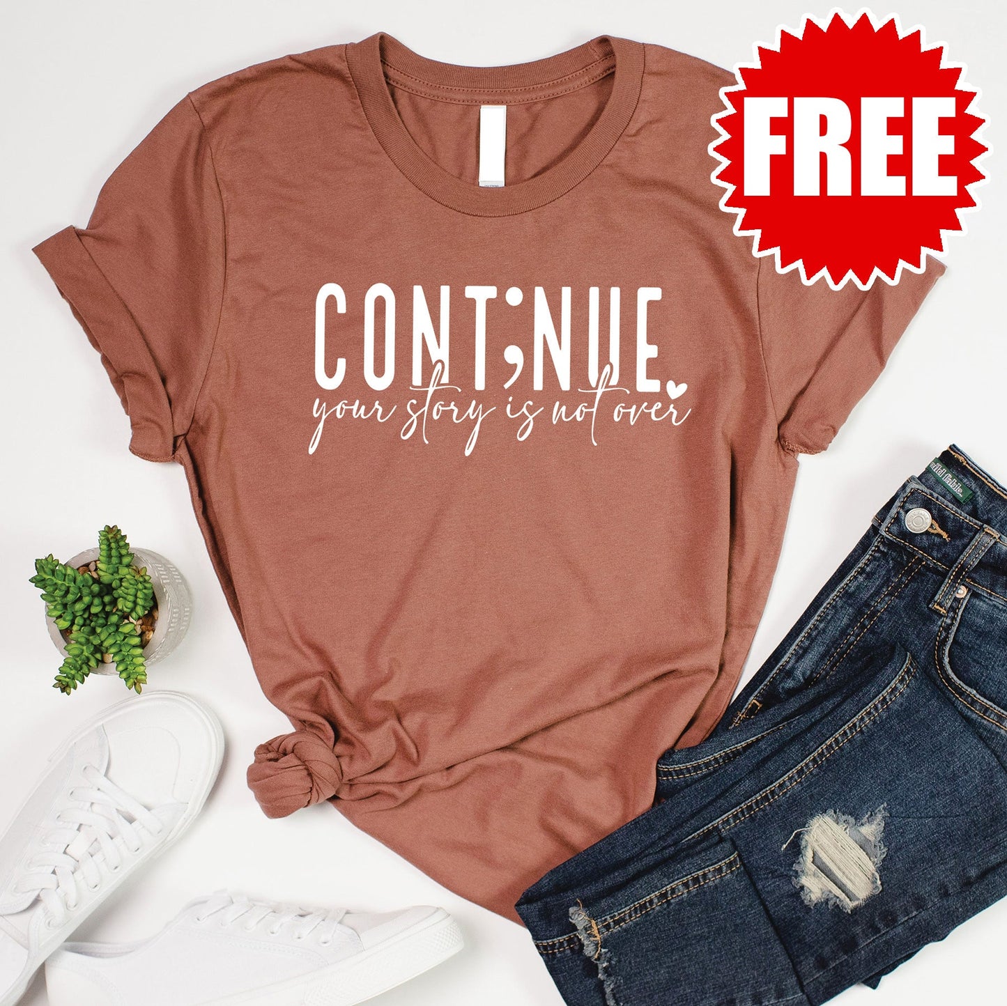 Continue Tee - Heather Chestnut - 0
