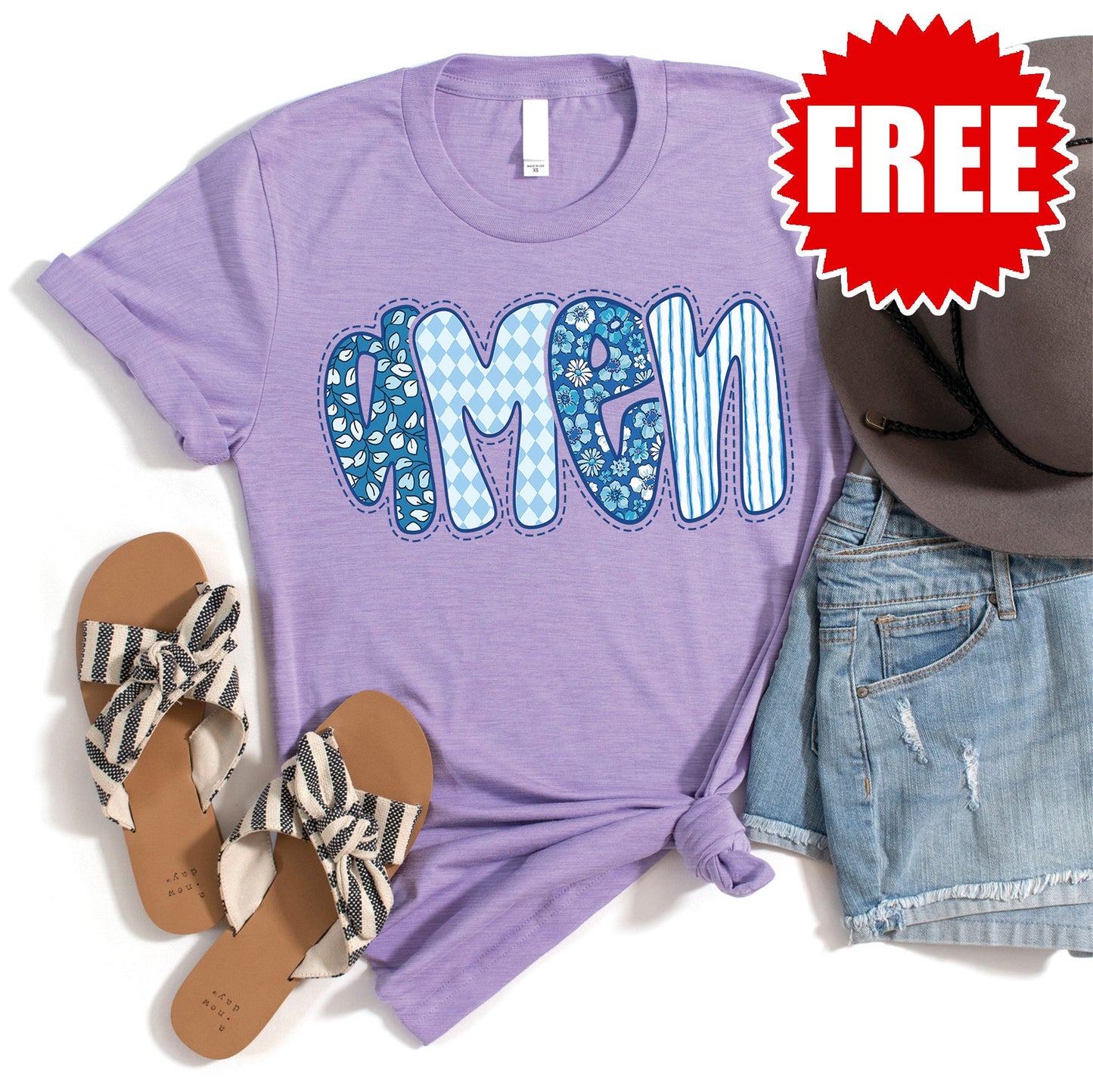Amen Tee - Heather Dark Lavender - 0