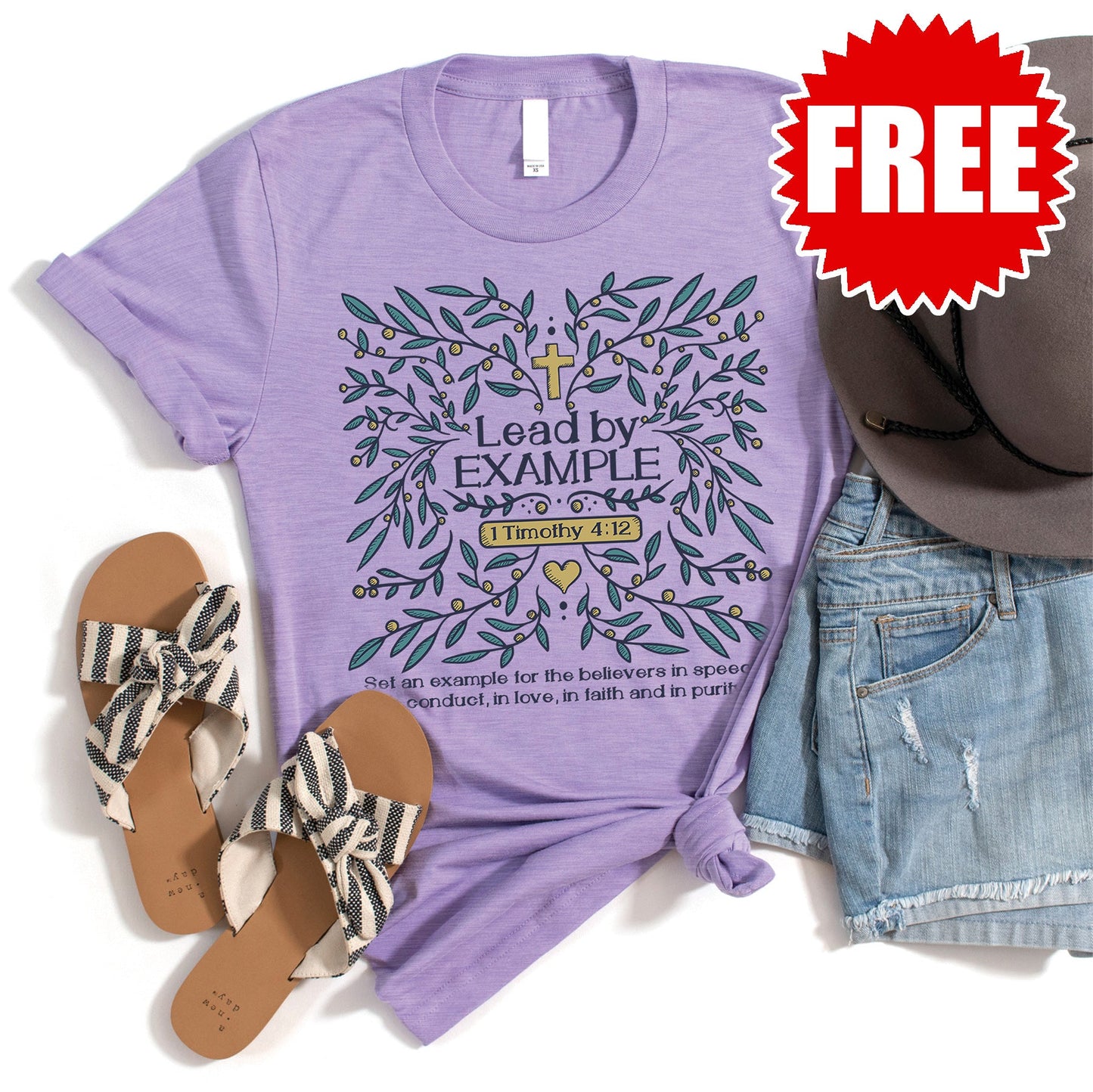 Lead by Example Tee - Heather Dark Lavender - 0