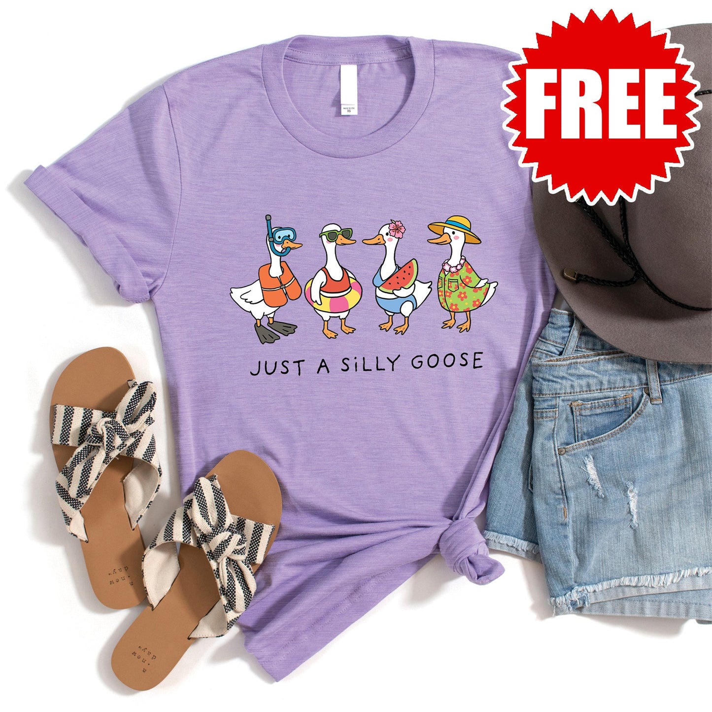 Silly Goose Tee - Heather Dark Lavender - 0