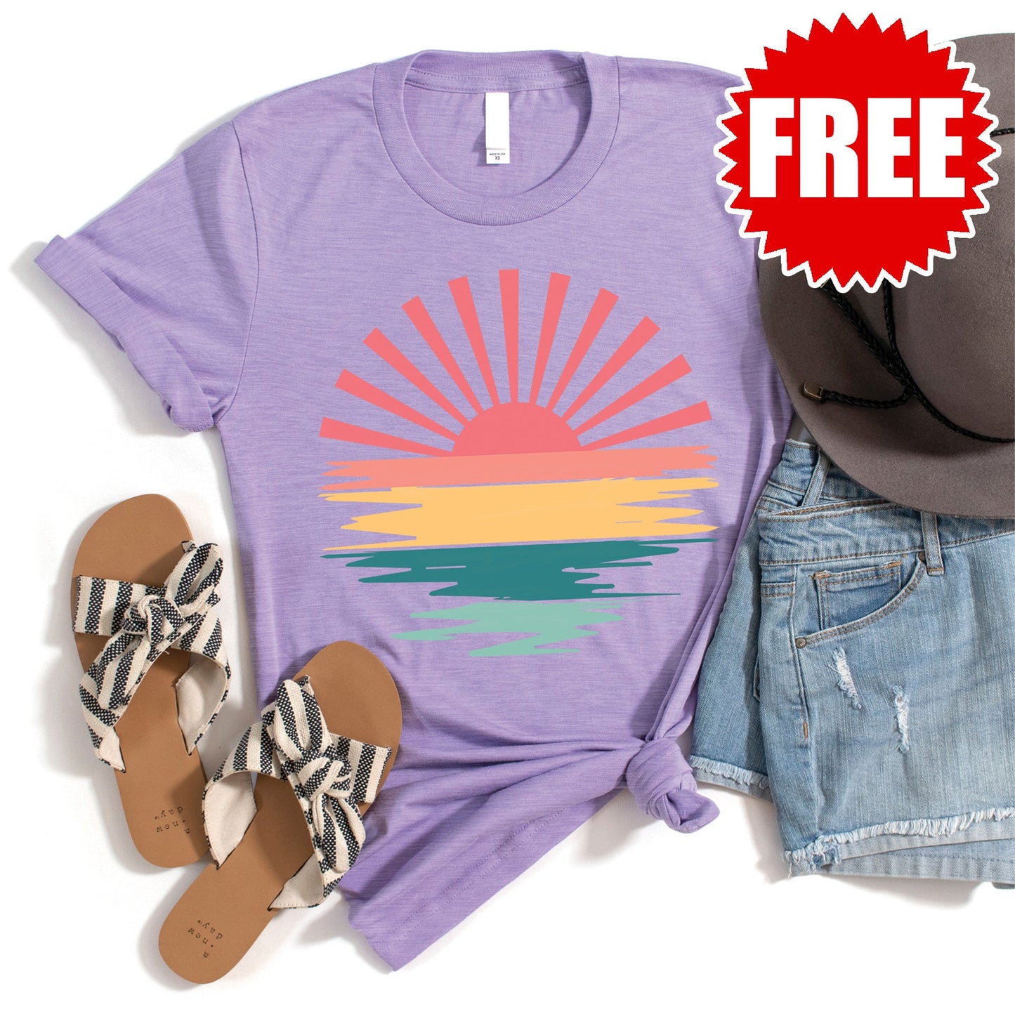 Sunset Tee - Heather Dark Lavender - 0 Style001