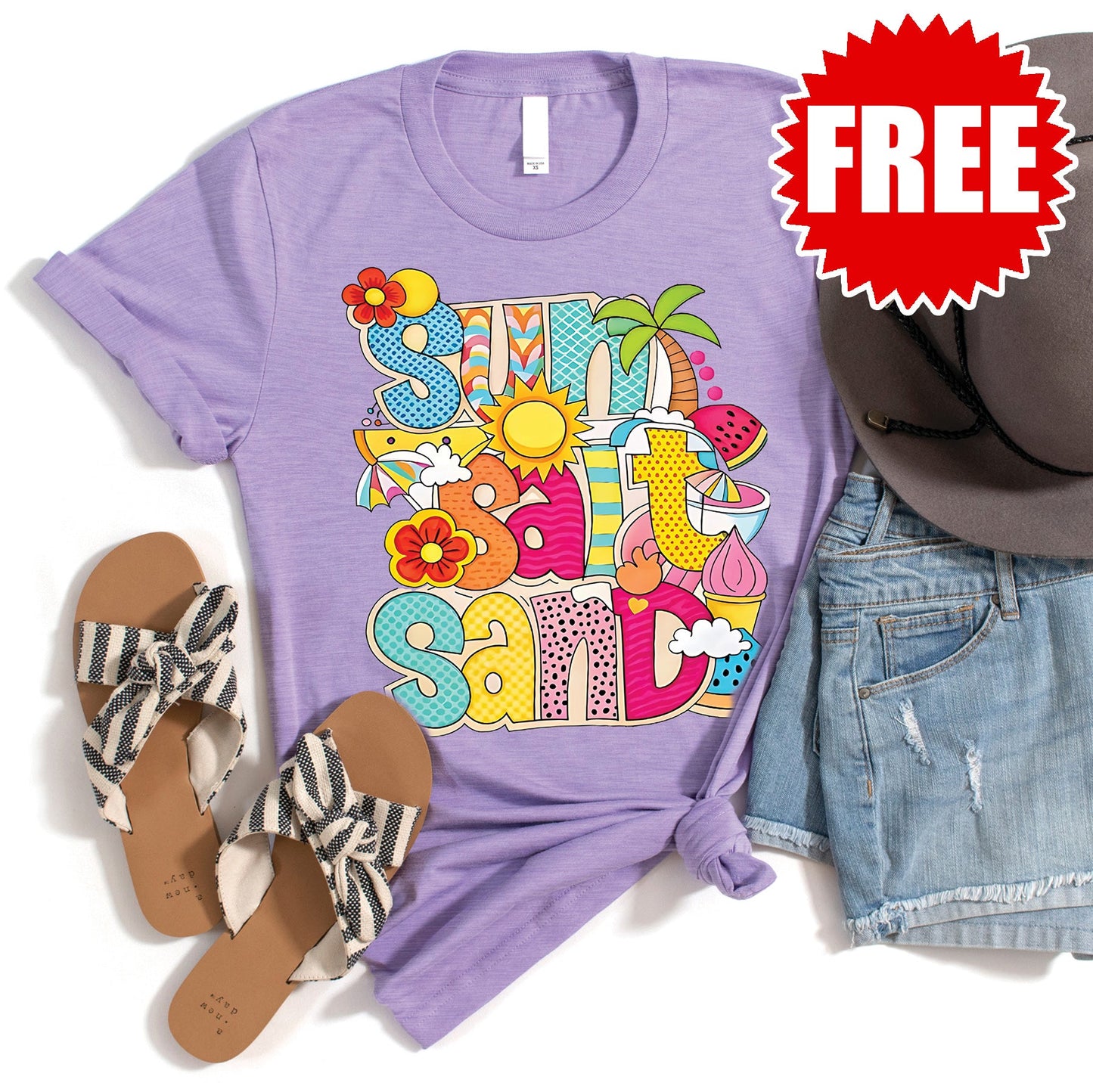 Sun Salt Sand Tee - Heather Dark Lavender - 0