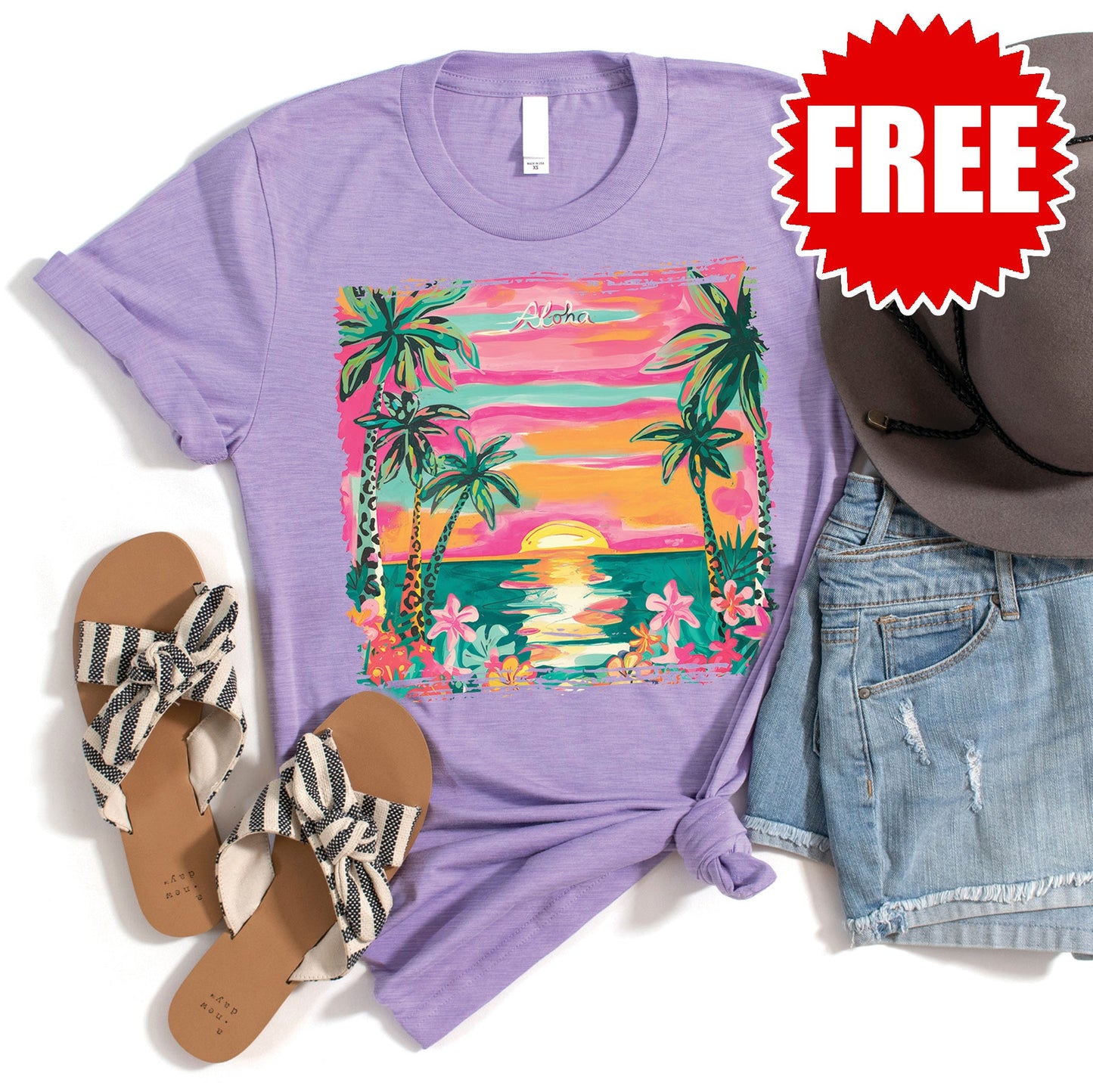 Aloha Tee - Heather Dark Lavender - 0