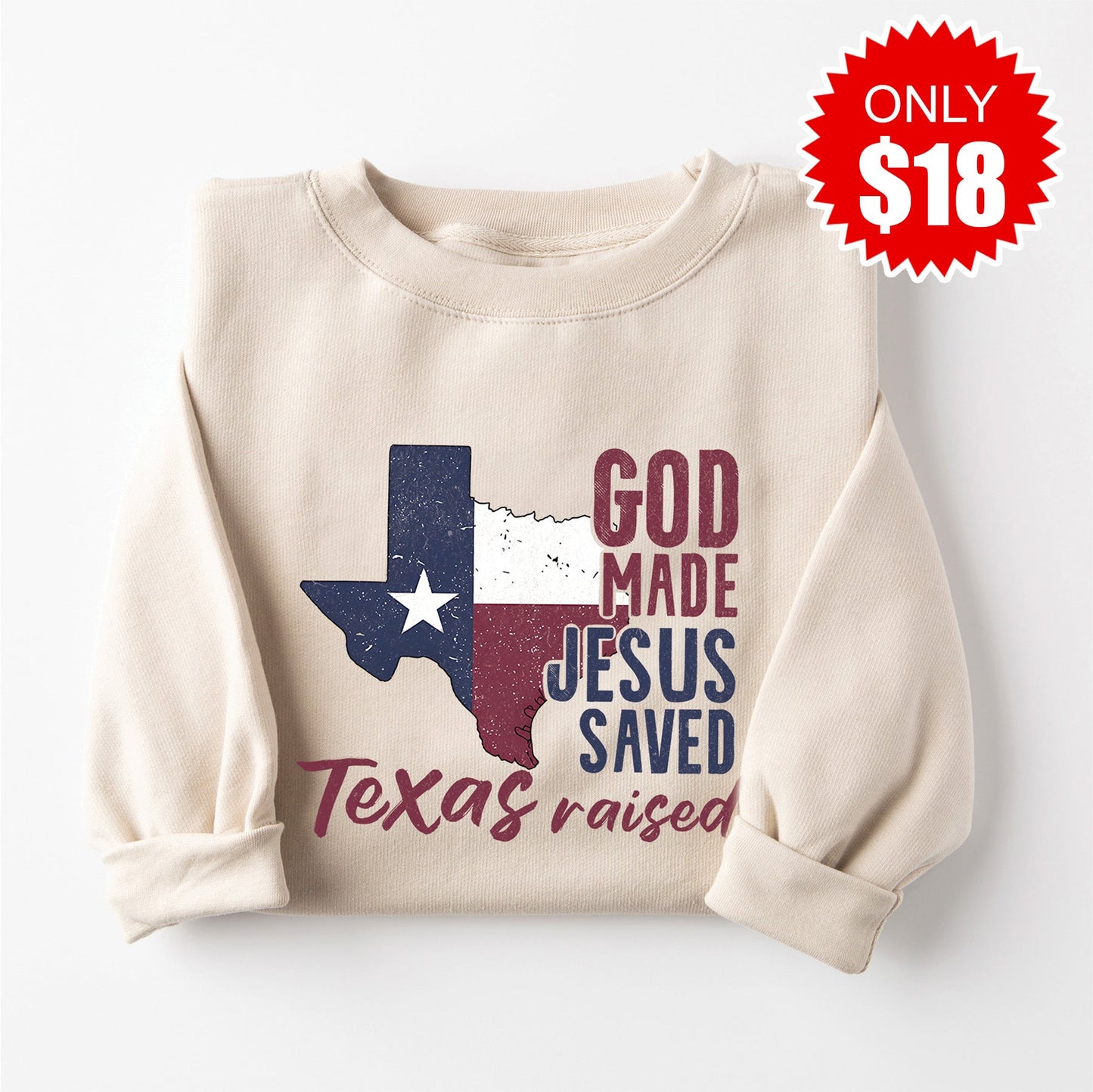 Texas Raised Sweatshirt - Heather Dust - 18