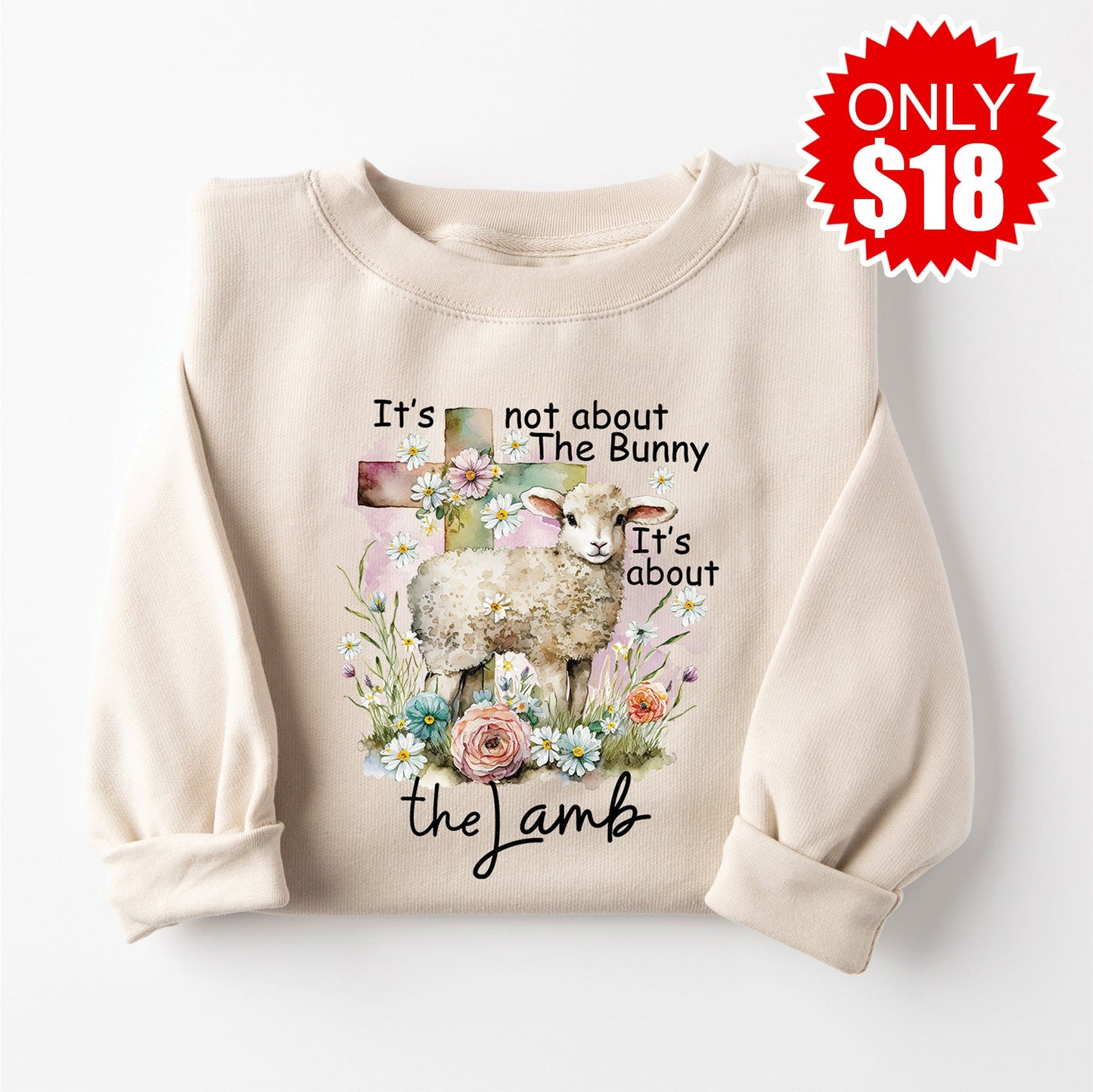 It's About the Lamb Crewneck Sweatshirt - Heather Dust