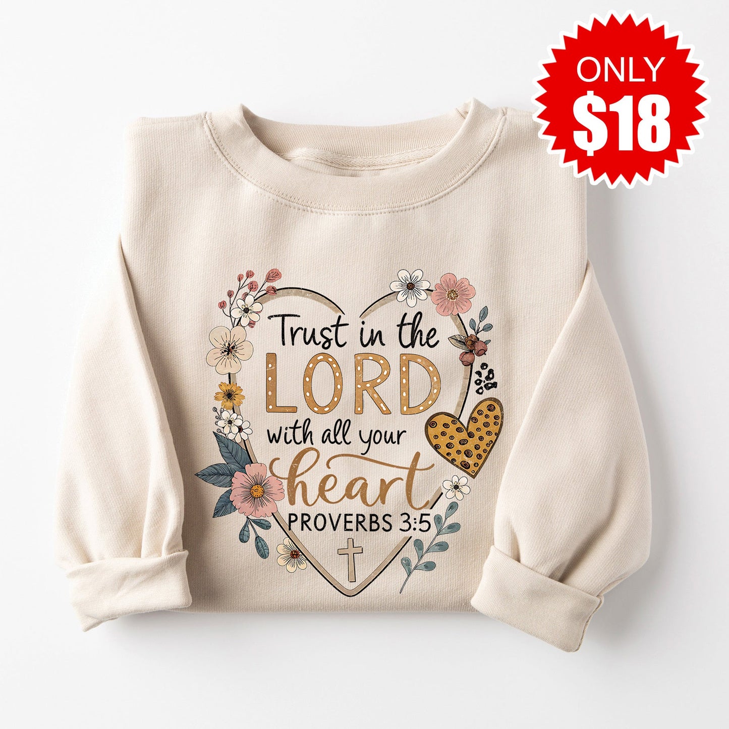 Trust In The Lord Sweatshirt - Heather Dust - 18