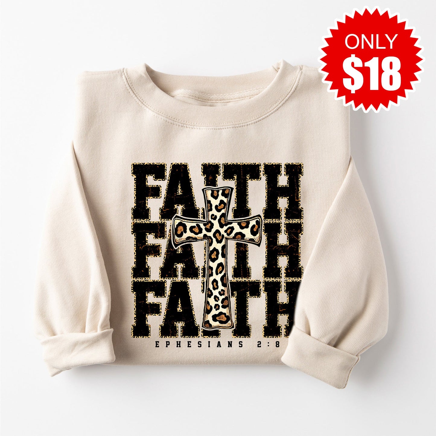 Faith Leopard Sweatshirt - Heather Dust - 18