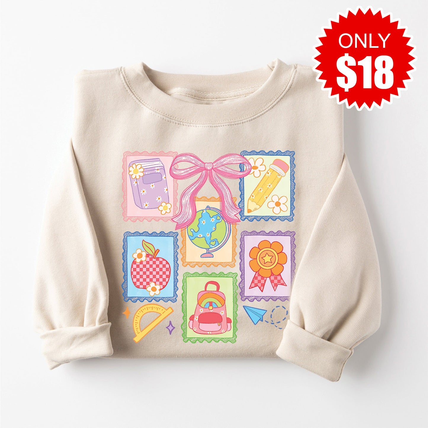 School Stuff Sweatshirt - Heather Dust - 18