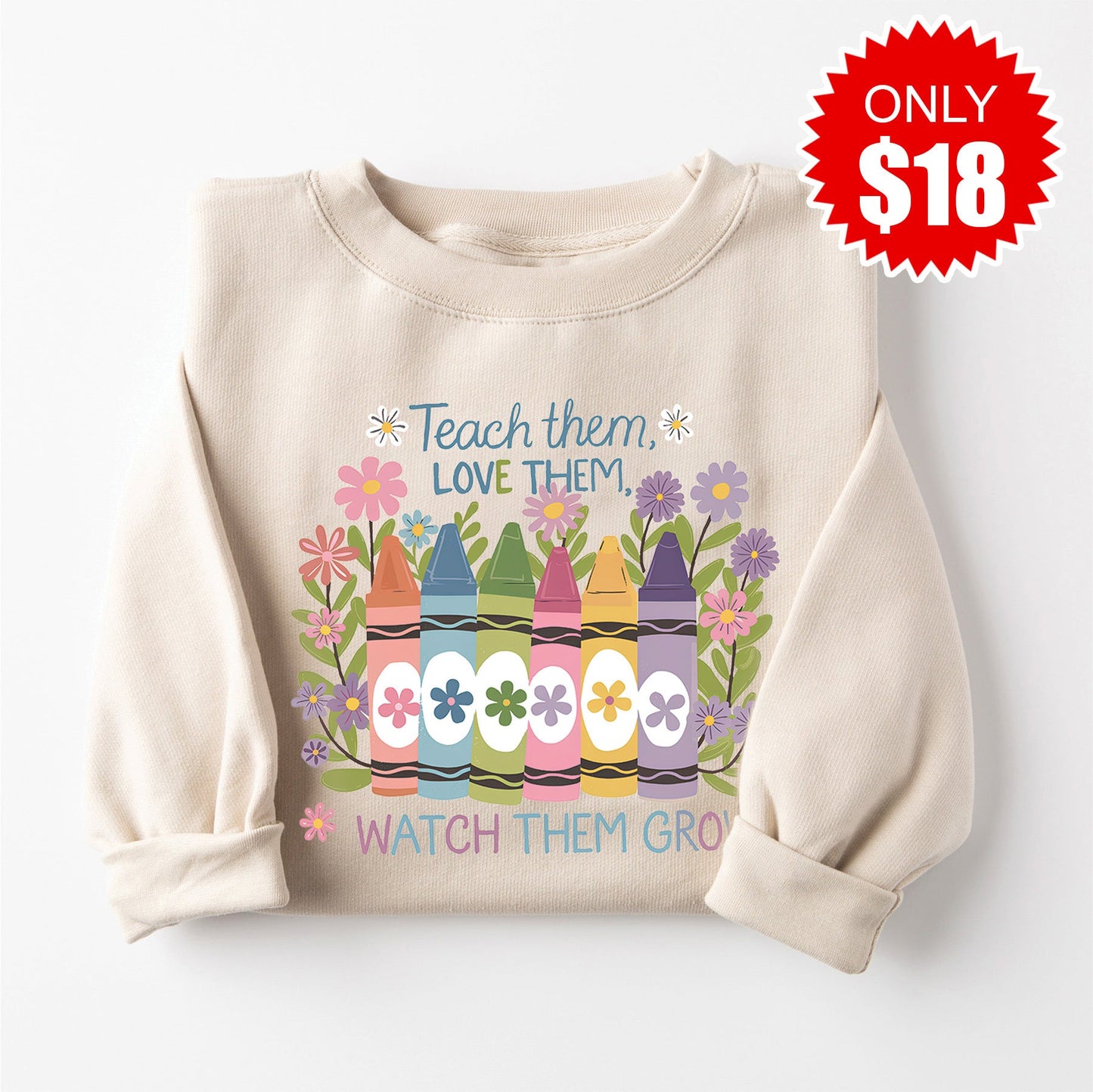 Teach Them Sweatshirt - Heather Dust - 18