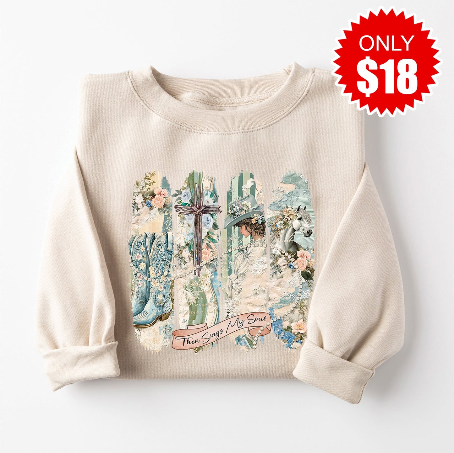 Then Sings My Soul Sweatshirt - Heather Dust - 18