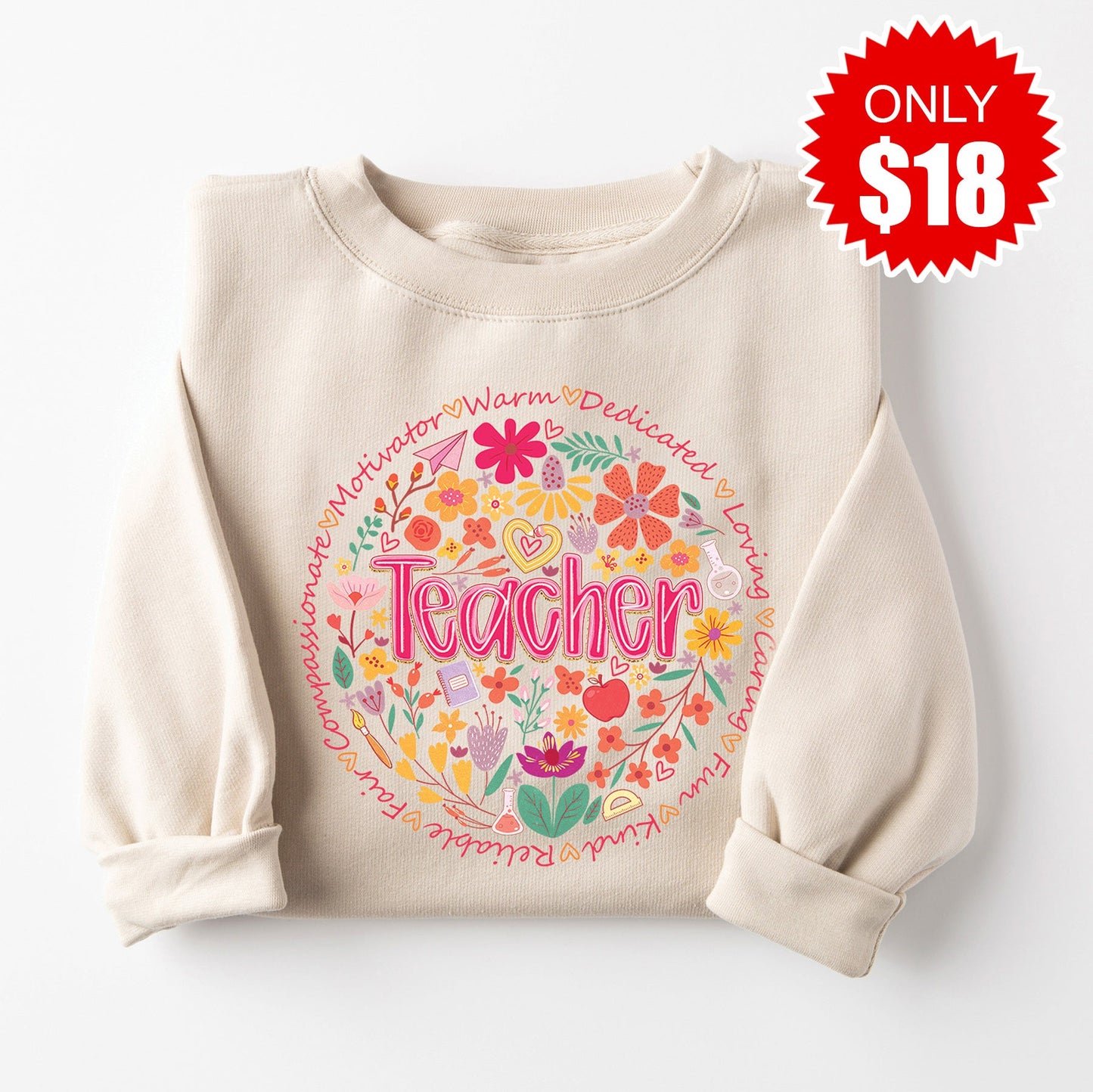 Teacher Sweatshirt - Heather Dust - 18