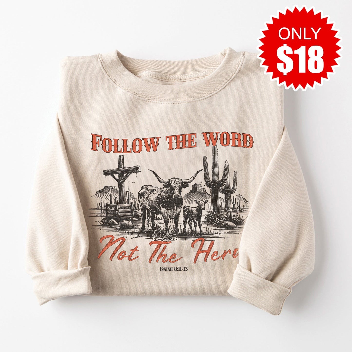 Follow the Word Sweatshirt - Heather Dust - 18