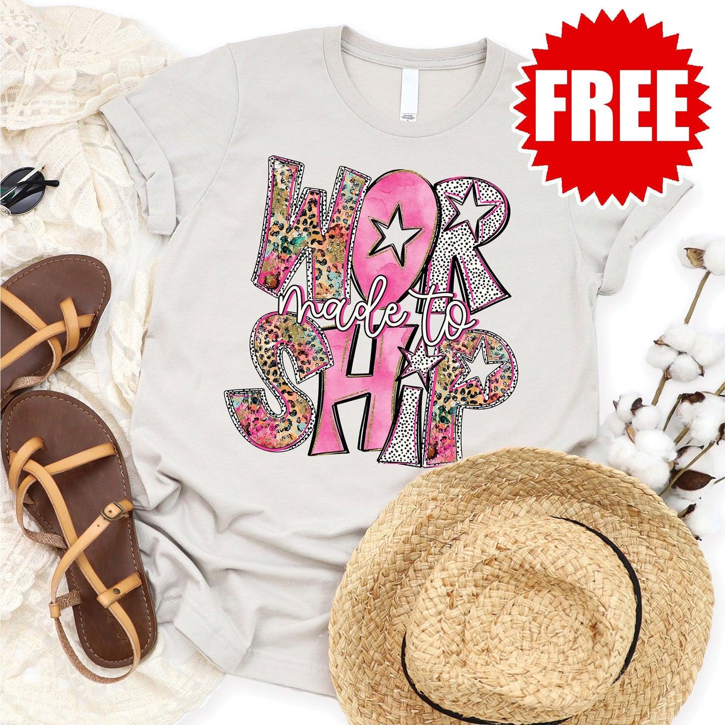 Made to Worship Tee - Heather Dust - 0