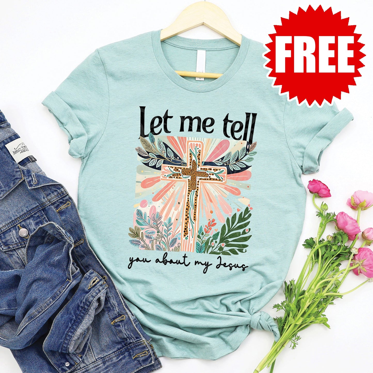 Let Me Tell You Tee - Heather Dusty Blue Style001