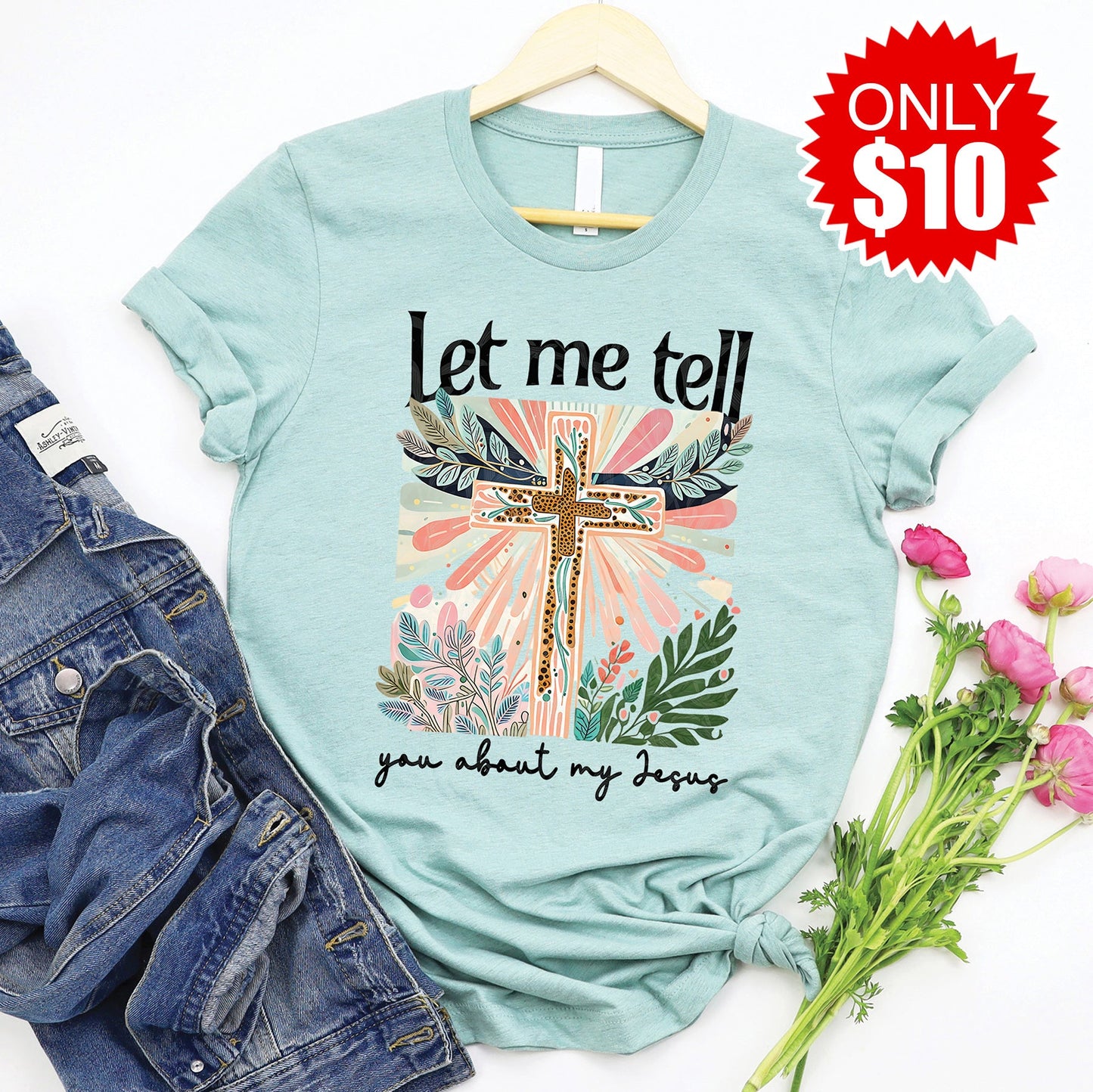 Let Me Tell You Tee - Heather Dusty Blue