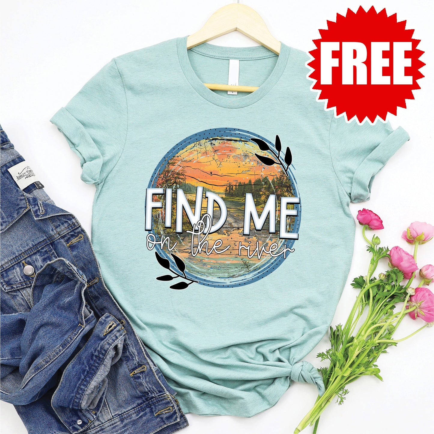 Find Me Tee - Heather Dusty Blue - 0