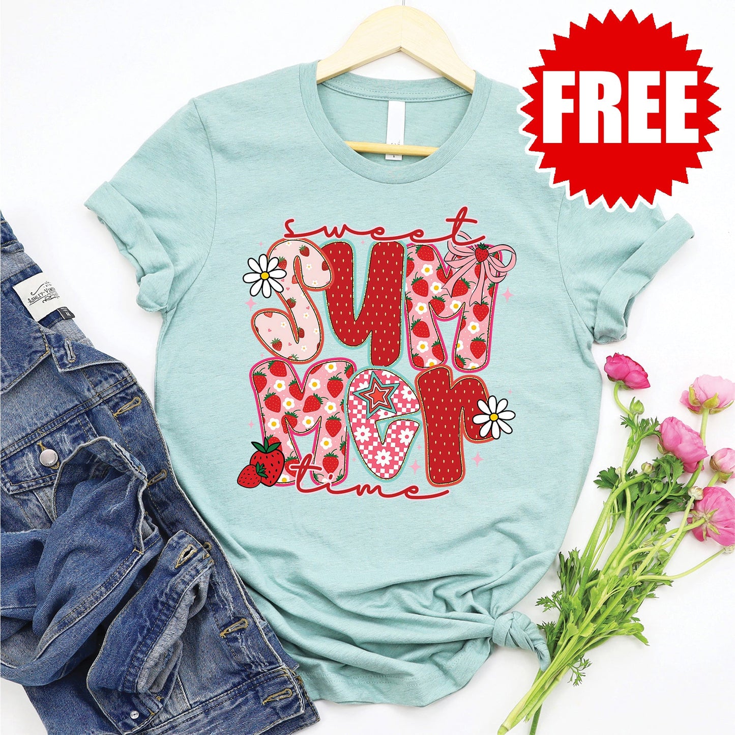 Summer Time Tee - Heather Dusty Blue - 0