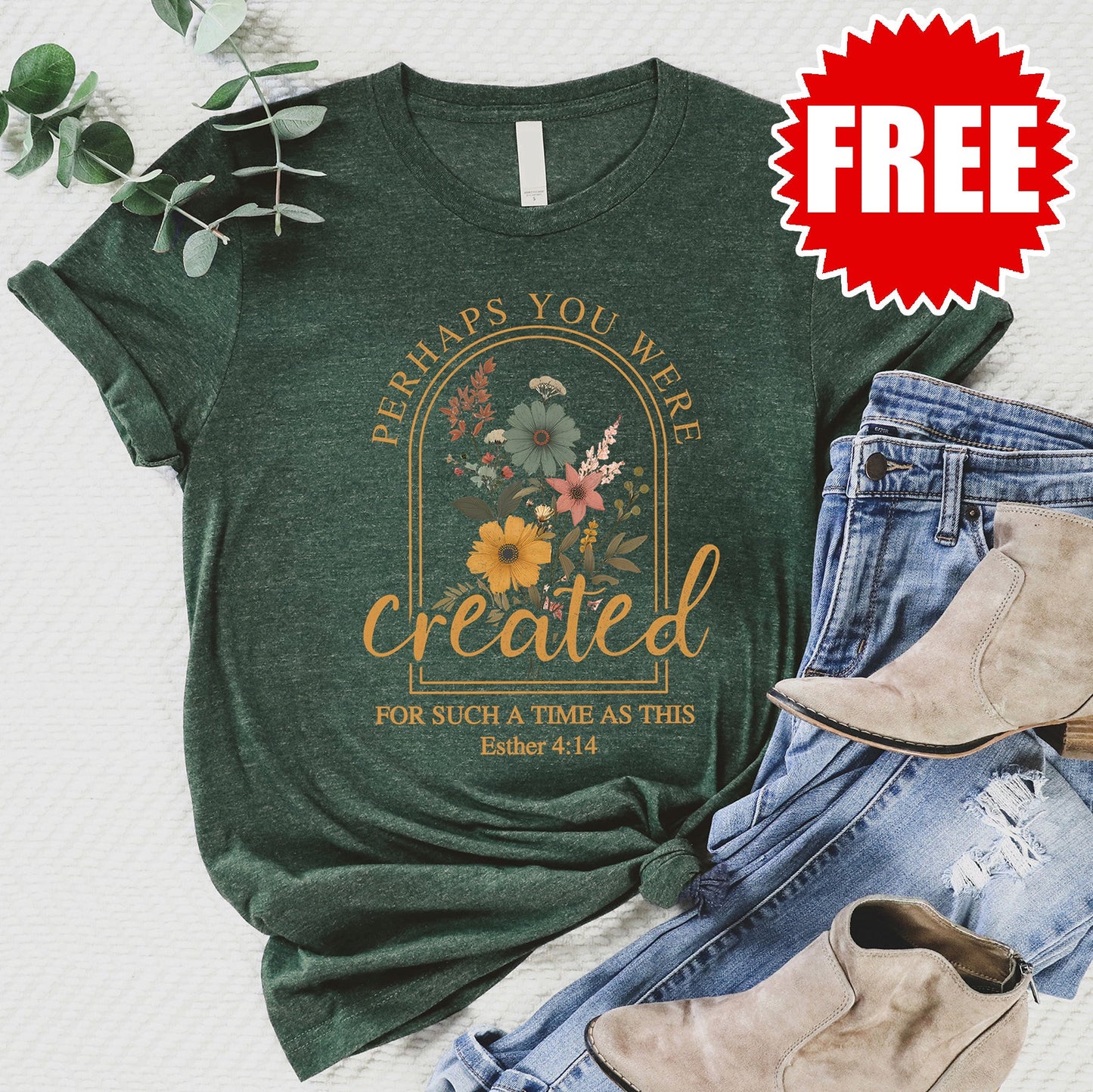 Created Tee - Heather Forest - 0