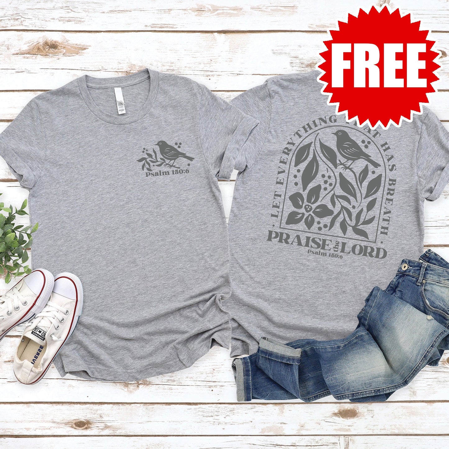 Praise the Lord Tee - Heather Grey - 0