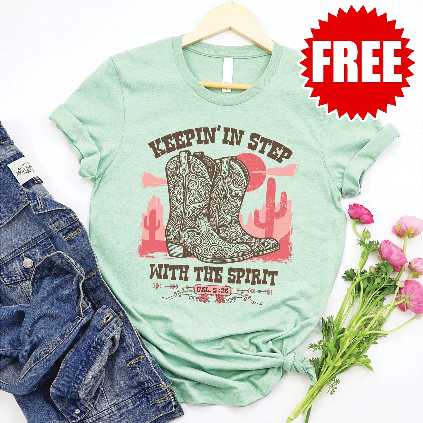 Keepin in Step Tee - Heather Honeydew - 0