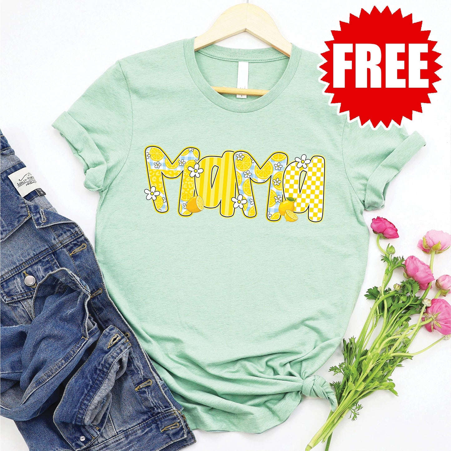 Mama Lemon Tee - Heather Honeydew - 0