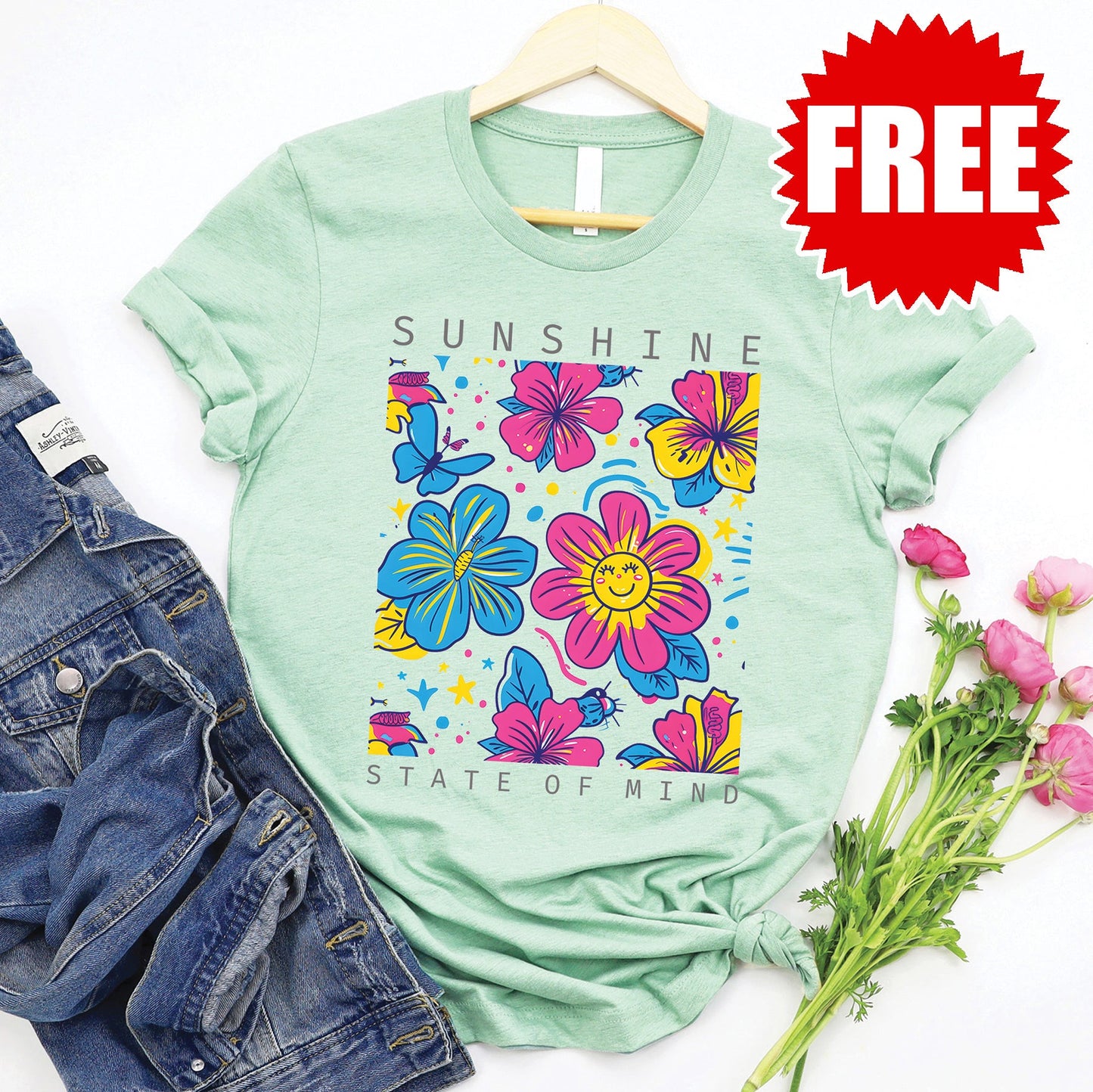 Sunshine State Of Mind Tee - Heather Honeydew - 0