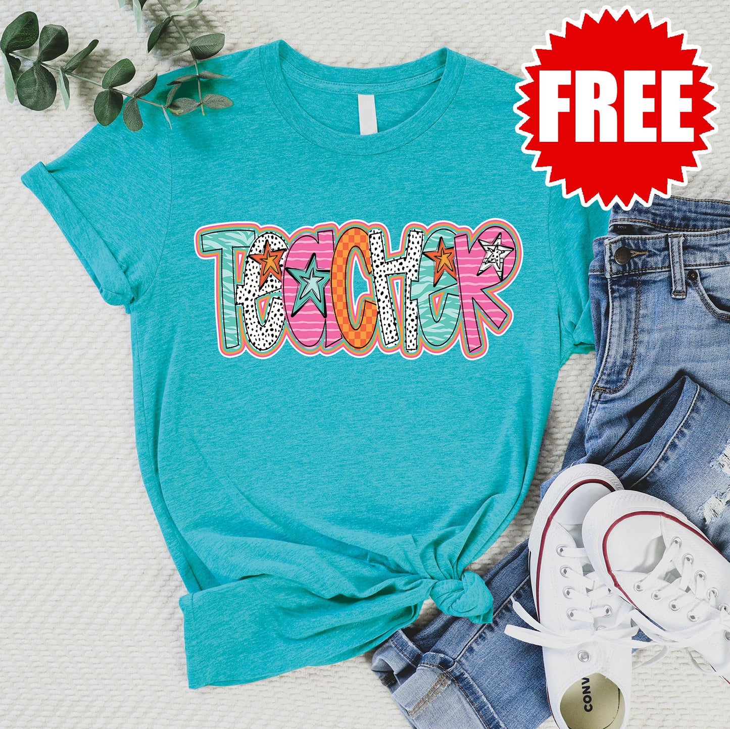 Teacher Stars Tee - Heather Jade - FREE